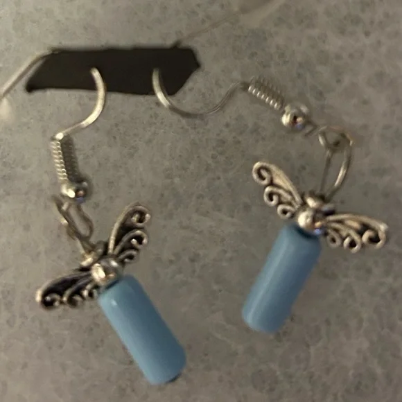 Vintage .925 angel candle earrings nwt purple candle with gothic style heaven👼 - Picture 3 of 5